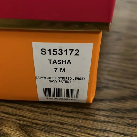 NIB Kate Spade navy/green stripe ballet flat size 7 never worn - Picture 2 of 5